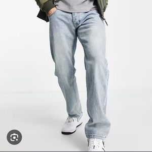 Wesc Bob Straight Leg Denim. Unisex 5-pocket denim pant. Authentic Light Wash/ S